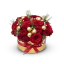 Vánoční box červených růží